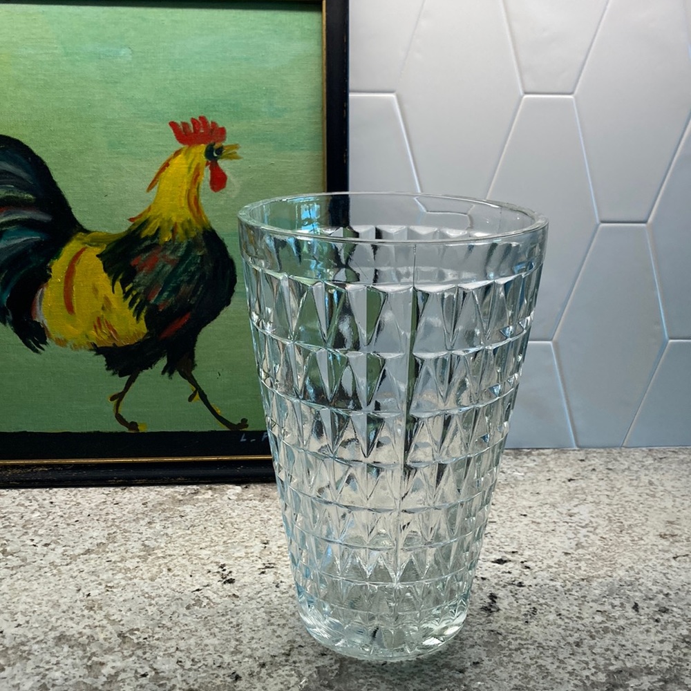 Vintage Cone Shaped Glass Vase